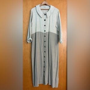 Timbuktu Station Cream and Khaki Maxi Dress size L